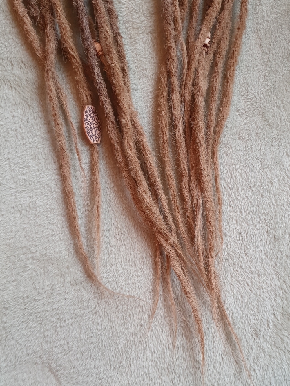 Brown Ombre Synthetic Dreadlocks With Bead Accessories - Double Ended - 22" - Picture 3 of 4